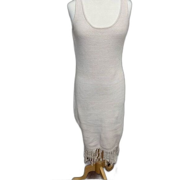 Future Collective Dresses & Skirts - Future Collective Alani Noelle Sweater Sleeveless Crochet Dress w/ Fringe - Wm L